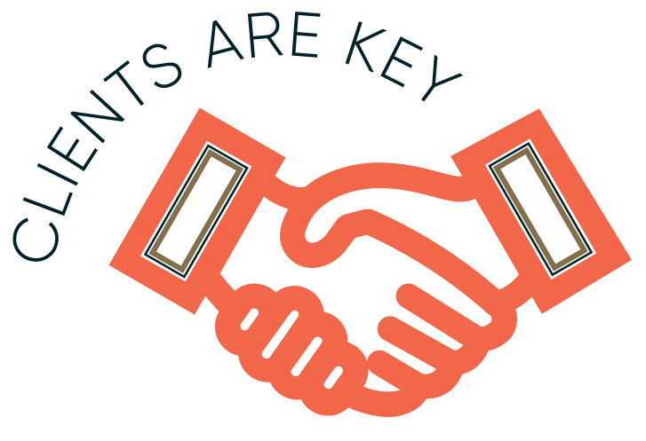 Cornwalls_Icon_CoralOrange_ClientsAreKey Cornwalls Are Key Icon