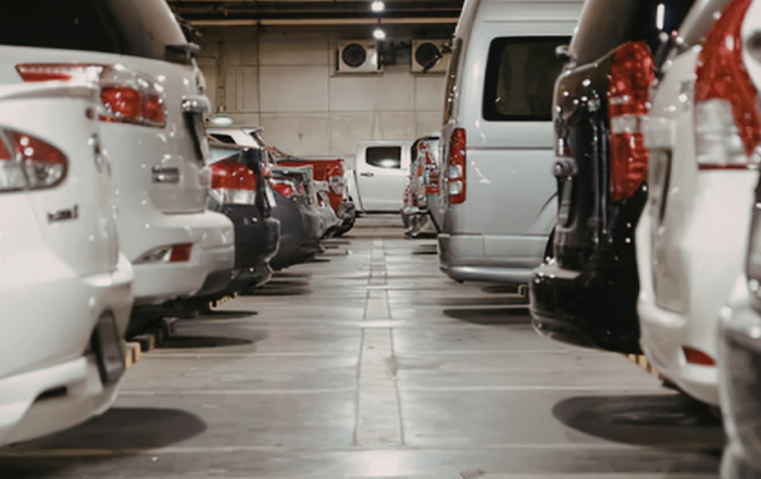 Rows of cars in a carpark
